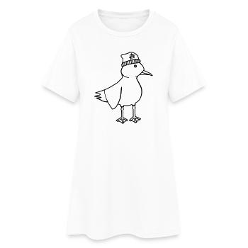 Seagull Anarchy – Naughty Maritime Hipster Coastal Art - Women’s T-Shirt Dress - white - Front