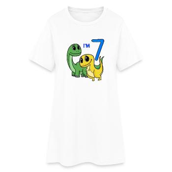 7. Geburtstag Junge - 7 Jahre Geschenk - Frauen T-Shirt-Kleid - Weiß - Vorne