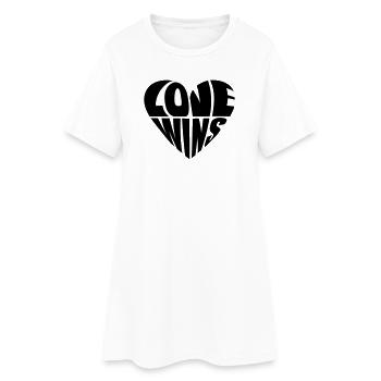 « Love Wins » en forme de cœur | Fierté LGBTQ - Robe T-shirt Femme - blanc - Devant