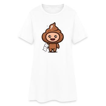 Amoureux du tas de caca avec du papier toilette – Drôle - Robe T-shirt Femme - blanc - Devant