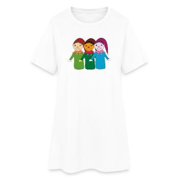 kasper et ses amis - Robe T-shirt Femme - blanc - Devant