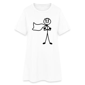 Super jeune ou homme et cape les bras croisés - Robe T-shirt Femme - blanc - Devant