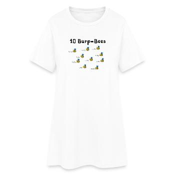 10 Burpees - oder waren es 10 Burp Bees? - Frauen T-Shirt-Kleid - Weiß - Vorne
