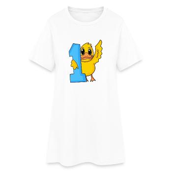 1 Jahr alt - Einschulung - Ente Motiv - Frauen T-Shirt-Kleid - Weiß - Vorne