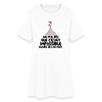 C'était Impossible Alors je l'ai Fait - Robe T-shirt Femme - blanc - Devant