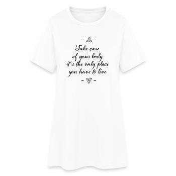 Yoga - Robe T-shirt Femme - blanc - Devant