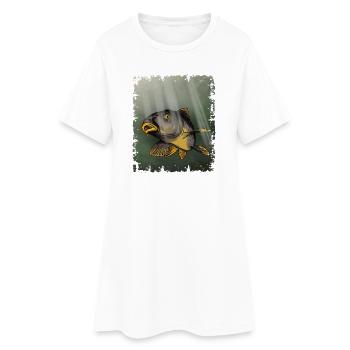 Conception de la pêche sous-marine à la carpe - Robe T-shirt Femme - blanc - Devant