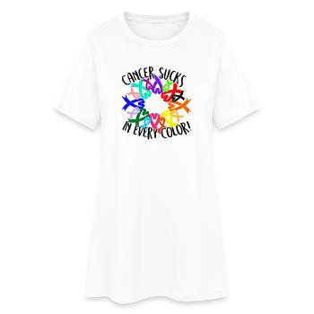 Cancer sucks in every color Awareness Krebs - Frauen T-Shirt-Kleid - Weiß - Vorne