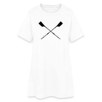 Ruderboot Riemen / Paddel gekreuzt - Frauen T-Shirt-Kleid - Weiß - Vorne