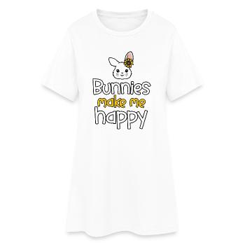 Lapin Lapin - Robe T-shirt Femme - blanc - Devant