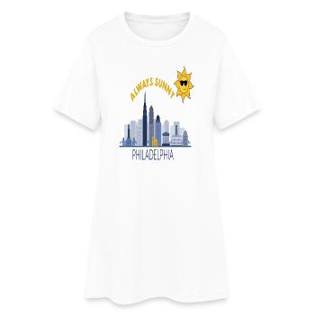 La silhouette de Philly Toujours ensoleillée - Robe T-shirt Femme - blanc - Devant