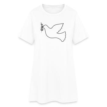 Colombe de la paix avec branche - Robe T-shirt Femme - blanc - Devant
