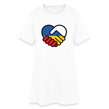 Poland Ukraine Heart pokój pański, pokój Ukrainy - Women’s T-Shirt Dress - white - Front