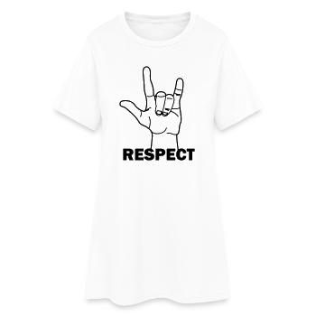 Respect des gestes de la main avec le texte RESPECT - Robe T-shirt Femme - blanc - Devant