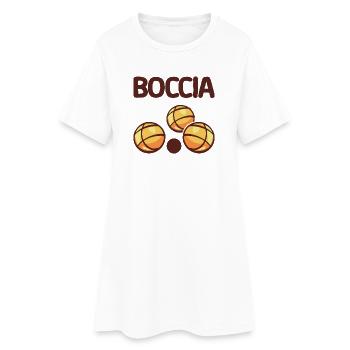 Bocciaspieler Bekleidung mit Boccia Kugeln Boccia - Frauen T-Shirt-Kleid - Weiß - Vorne