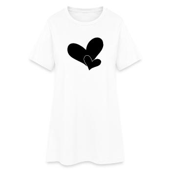 Cœur - Robe T-shirt Femme - blanc - Devant
