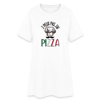J' peux pas j'ai Pizza - Humour - Robe T-shirt Femme - blanc - Devant