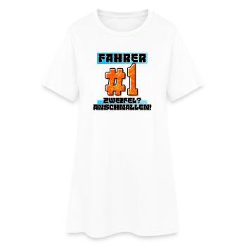 Statement Rennfahrer Auto Autofahren Raser - Frauen T-Shirt-Kleid - Weiß - Vorne