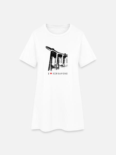 Singapur Marina Bay Vintage Asien I Love Singapore - Frauen T-Shirt-Kleid - Weiß