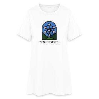 Brüssel - Frauen T-Shirt-Kleid - Weiß - Vorne