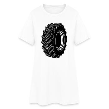 Car tyre heavy transport - Women’s T-Shirt Dress - white - Front