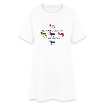 Scandinavie Drapeaux Moose Colors Norvège - Robe T-shirt Femme - blanc - Devant