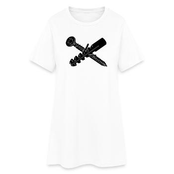 Vis et bouchon pour mur - Robe T-shirt Femme - blanc - Devant