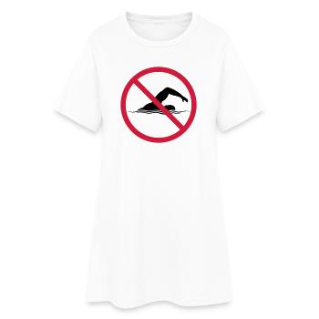 Nage de bouclier interdite - Robe T-shirt Femme - blanc - Devant