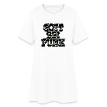 GOT SEI PUNK! - Frauen T-Shirt-Kleid - Weiß - Vorne