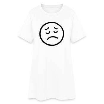 Sad face with thoughtful look - Women’s T-Shirt Dress - white - Front