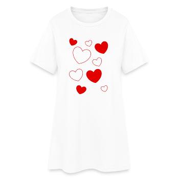 Cadeau Saint-Valentin Saint-Valentin - Robe T-shirt Femme - blanc - Devant