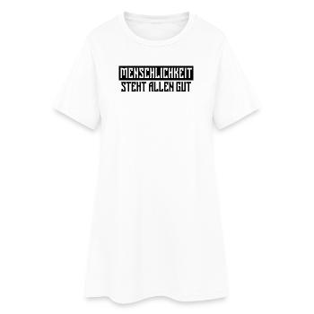 Menschlichkeit Statement Liebe Frieden Freiheit - Frauen T-Shirt-Kleid - Weiß - Vorne