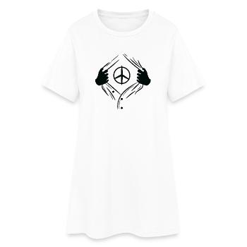 Liberté d’expression Signe de paix Amour Paix - Robe T-shirt Femme - blanc - Devant