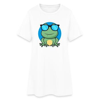 Grenouille cool - Robe T-shirt Femme - blanc - Devant