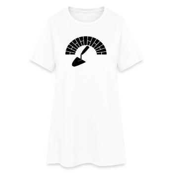Briques de maçonnerie maçonnique avec logo de truelle - Robe T-shirt Femme - blanc - Devant