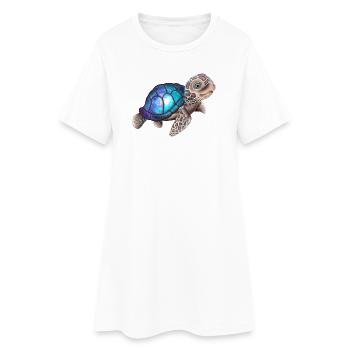 Tortue avec une galaxie - Robe T-shirt Femme - blanc - Devant