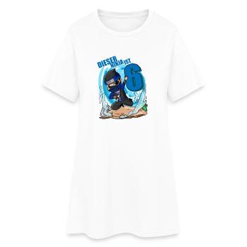 6 Jahre Geburtstag Junge Ninja - Ich bin 6 - Frauen T-Shirt-Kleid - Weiß - Vorne