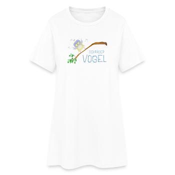 Schräger Vogel - Frauen T-Shirt-Kleid - Weiß - Vorne