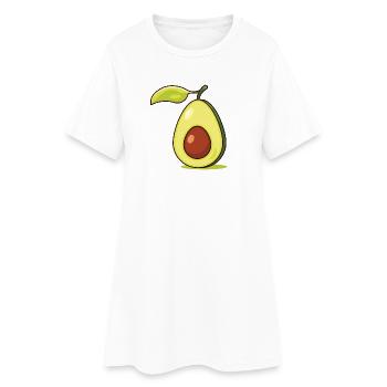 Avocado - Frauen T-Shirt-Kleid - Weiß - Vorne