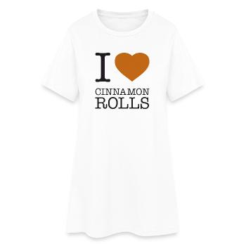 J’ADORE LES ROULEAUX À LA CANNELLE Zimtrollen Fika - Robe T-shirt Femme - blanc - Devant