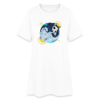 Blue Ink Spirits - Tao Wolves Shadow & Light 2 - Women’s T-Shirt Dress - white - Front