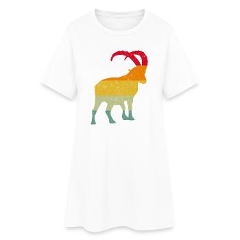 Capricorne, Randonnée, Montagnes - Robe T-shirt Femme - blanc - Devant