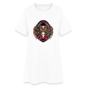 Stunning colorful owl - Women’s T-Shirt Dress - white - Front