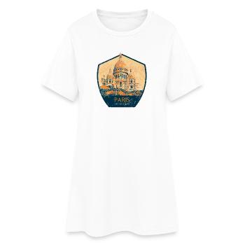 Badge retro, Paris France est ma ville natale - Robe T-shirt Femme - blanc - Devant