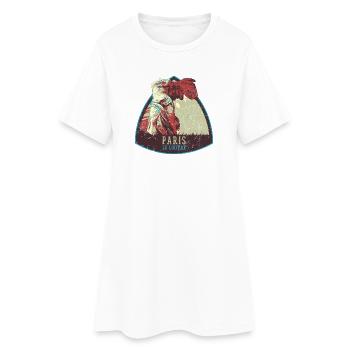 Badge retro, Paris France est ma ville natale - Robe T-shirt Femme - blanc - Devant