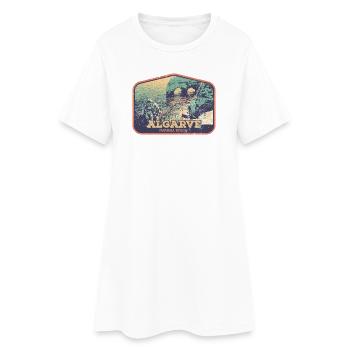 Badge retro, Algarve Portugal, plage été soleil - Robe T-shirt Femme - blanc - Devant