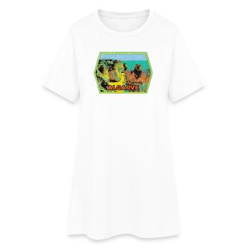 Retro-Abzeichen, Algarve Portugal, Strand Sommersonne - Frauen T-Shirt-Kleid - Weiß - Vorne
