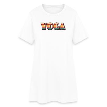Lettrage de yoga coloré rétro - Robe T-shirt Femme - blanc - Devant