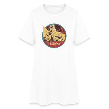 Lisbonne Portugal, rue augusta - Robe T-shirt Femme - blanc - Devant