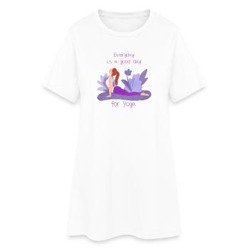 Yoga - Robe T-shirt Femme - blanc - Devant